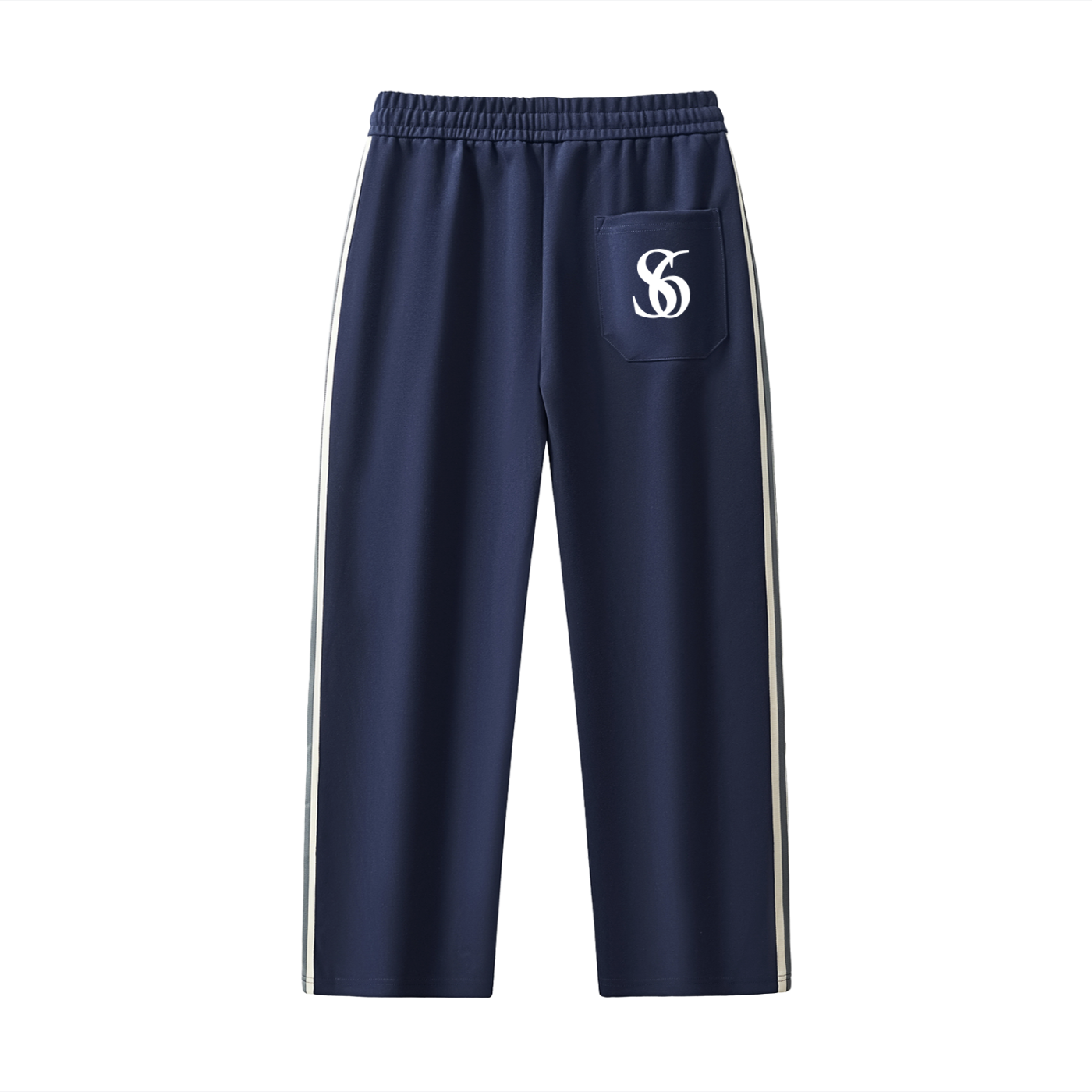 Contrast Side-Stripe Straight-Leg  Pants