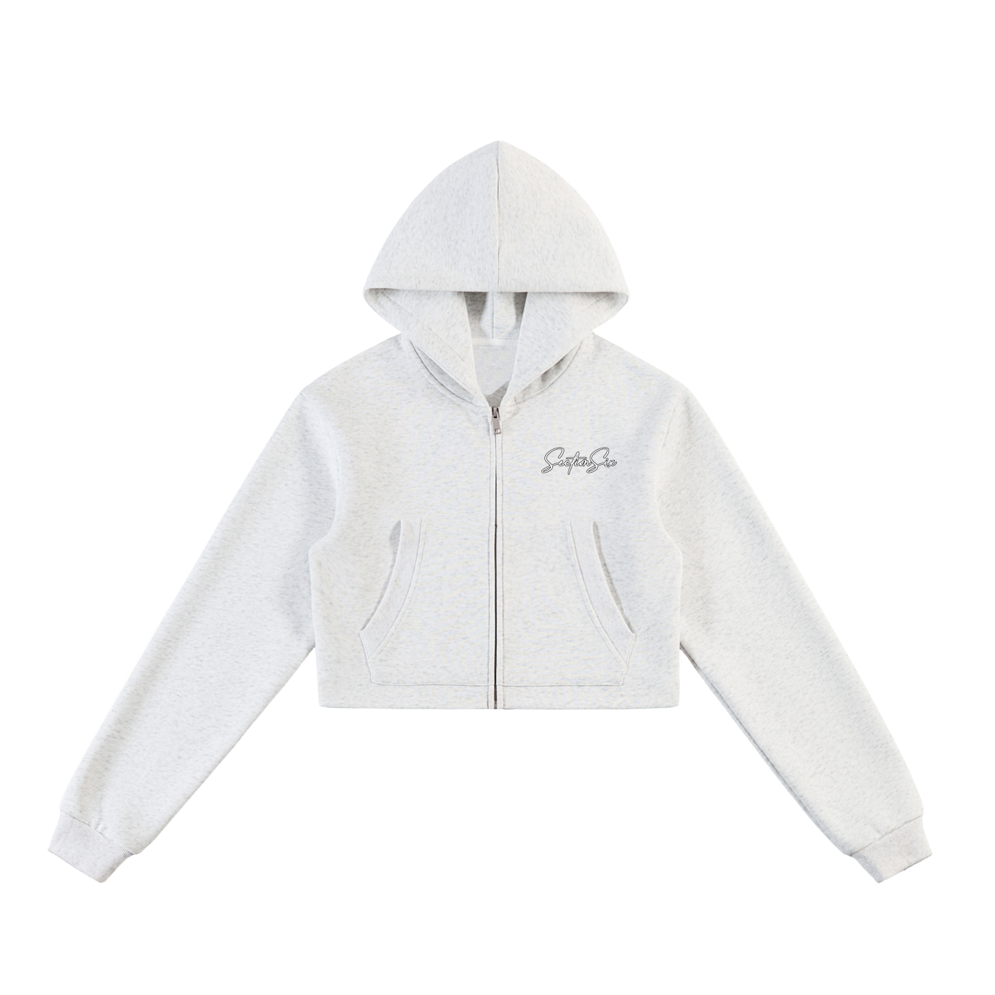 Ladies - Essential Cropped Zip-Up Hoodie