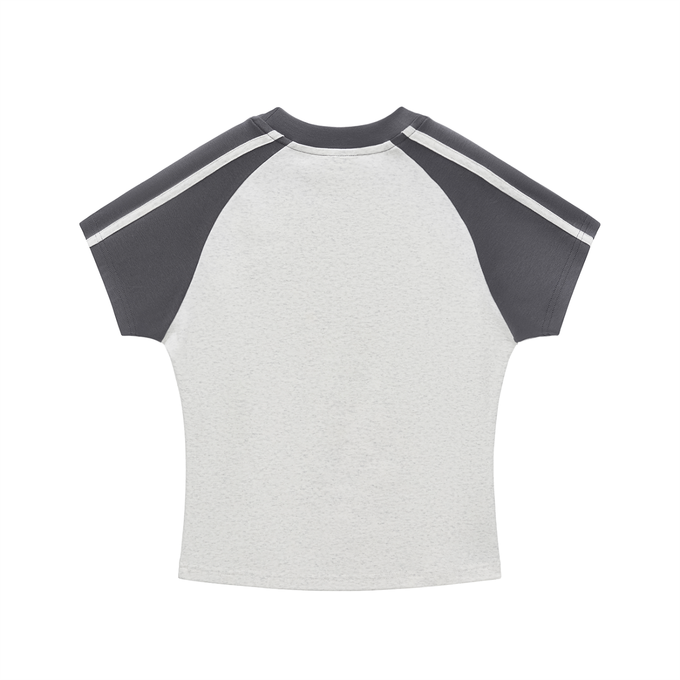Ladies - Contrast Stripes Bodycon Raglan  Sleeve T-Shirt