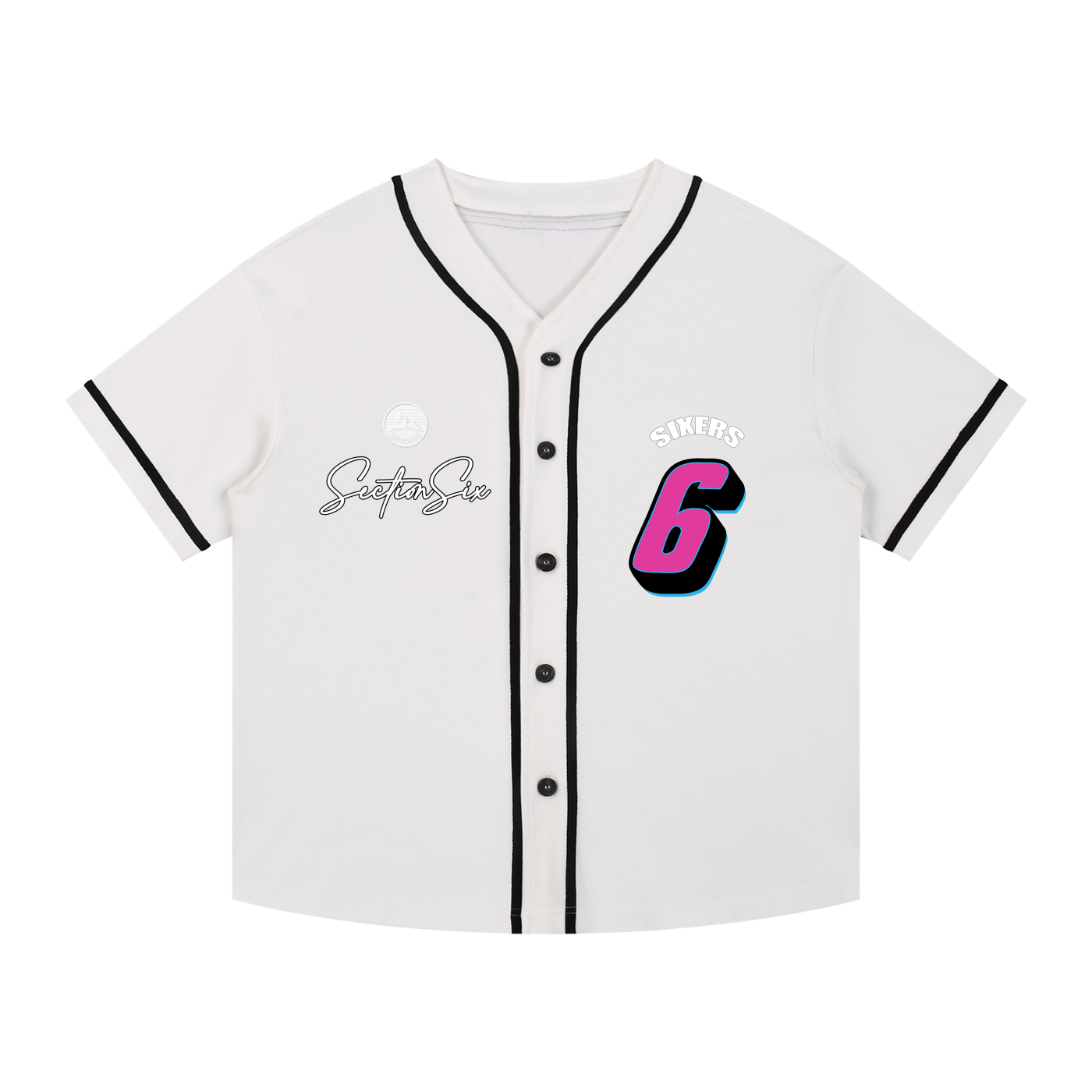 SIXERS 2 Piped Button-Up Jersey