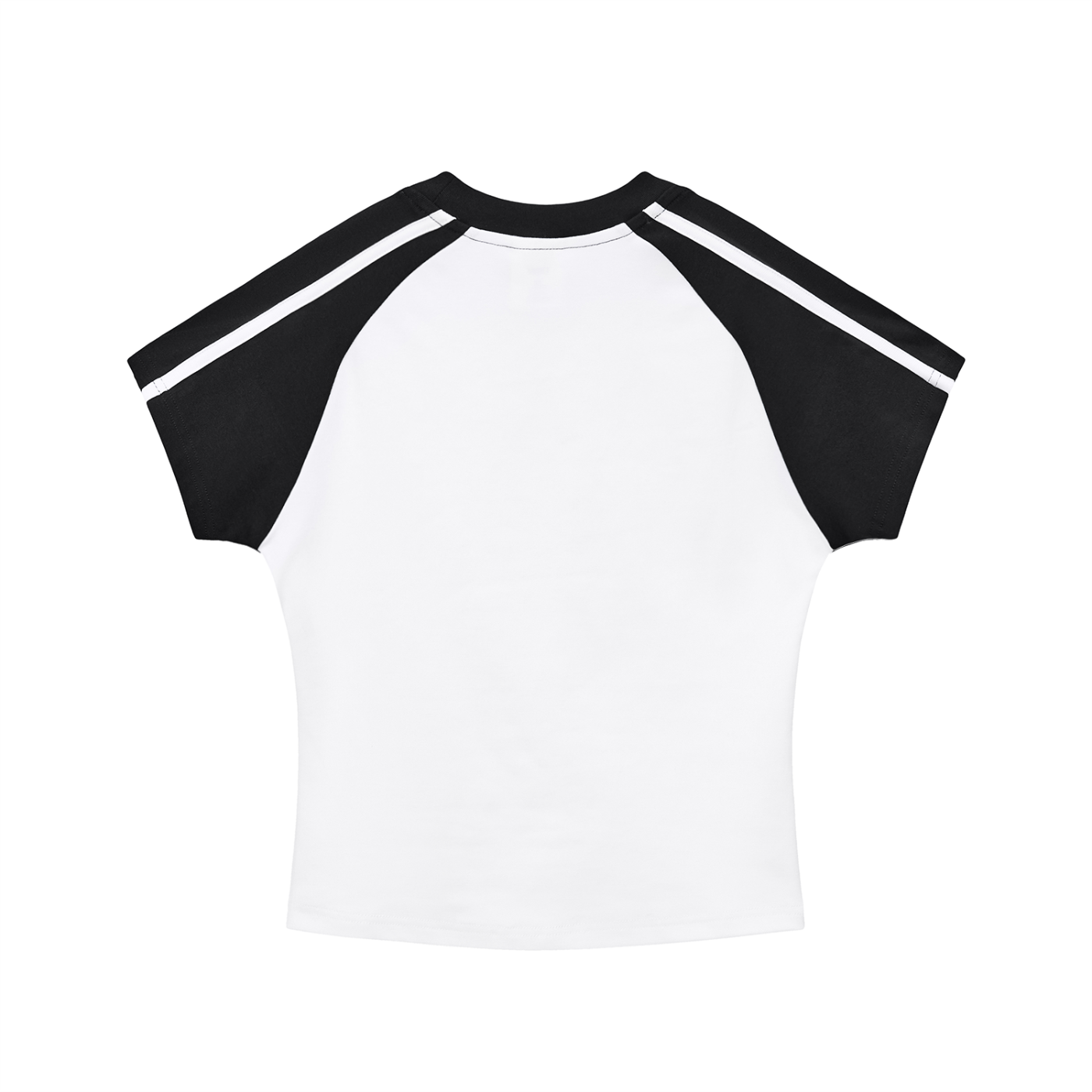 Ladies - Contrast Stripes Bodycon Raglan  Sleeve T-Shirt